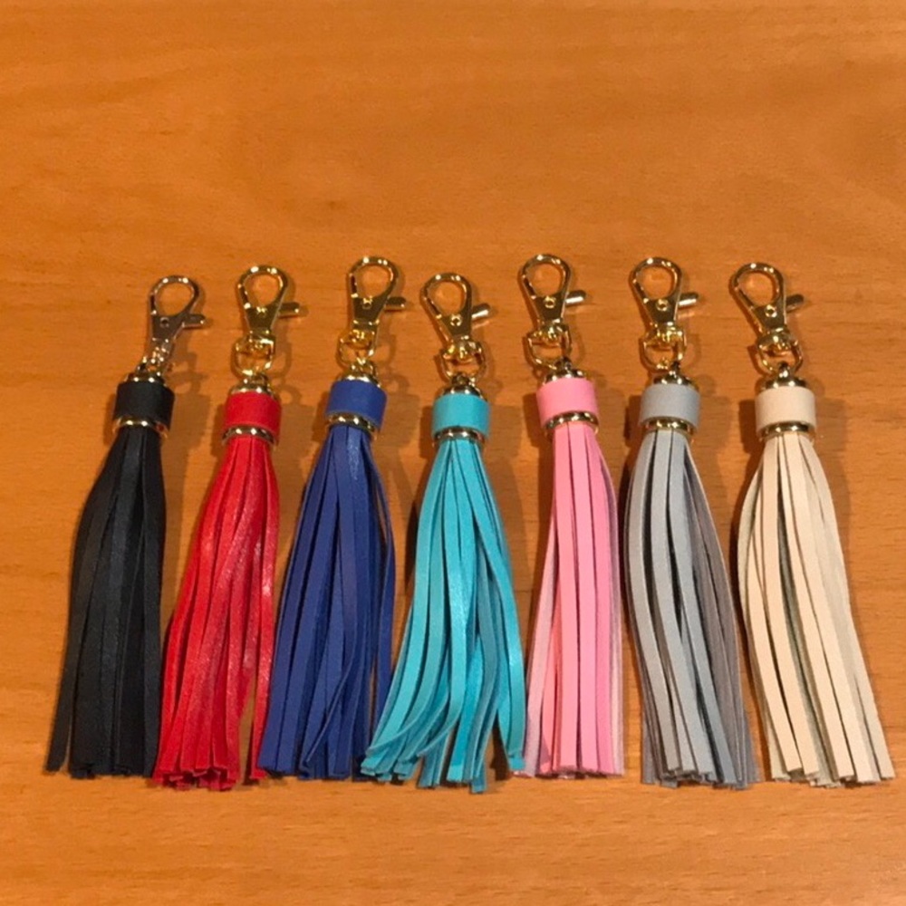 🆕️ PU Leather Tassel Keychain, 5.5” inch  Pendant Charms, Handbag Phone Key